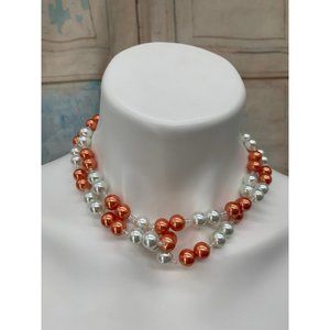 Orange and White Glass Pearl/Beads